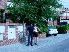 Kristy and Oscar at his house.