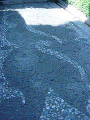 Sidewalk rock work