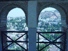 View of hill. Gypsies live in caves in the hillside