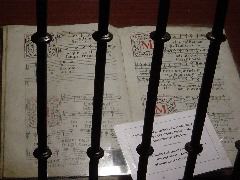 Music book in Cathedral in Malaga.  2 part writing.